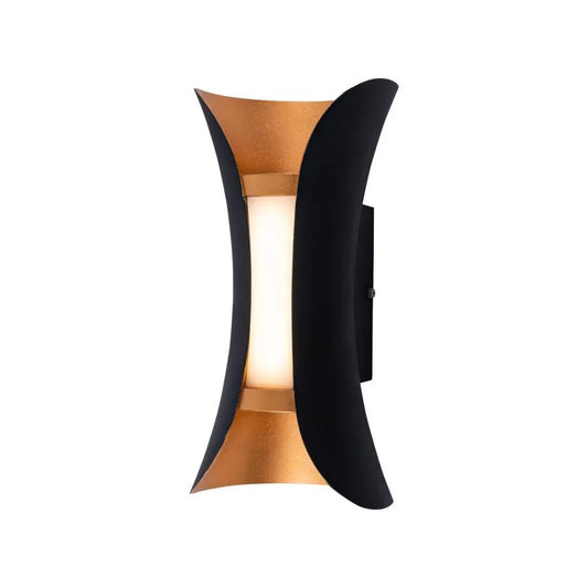 Aplica Exterior Ucrus, 12W, Negru cu Auriu, 3000K