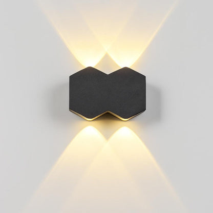 Aplica LED AX231, Exterior si Interior, 4 Surse, 10W, Negru, 3000K
