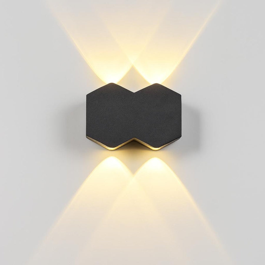 Aplica LED AX231, Exterior si Interior, 4 Surse, 10W, Negru, 3000K