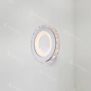 Aplica LED Borandis 16W, Alb cu Crom, Acril si Cristal , Lumina Rece/Calda/Neutra