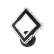 Aplica LED TERRANO cu Cristale, Patrat, 24W, Lumina Rece/Calda/Neutra, Negru & Inox