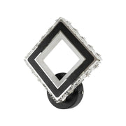 Aplica LED TERRANO cu Cristale, Patrat, 24W, Lumina Rece/Calda/Neutra, Negru & Inox