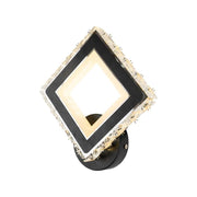 Aplica LED TERRANO cu Cristale, Patrat, 24W, Lumina Rece/Calda/Neutra, Negru & Inox