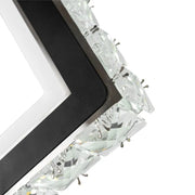 Aplica LED TERRANO cu Cristale, Patrat, 24W, Lumina Rece/Calda/Neutra, Negru & Inox