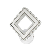 Aplica LED TERRANO cu Cristale, Patrat, 24W, Lumina Rece/Calda/Neutra, Alb & Inox