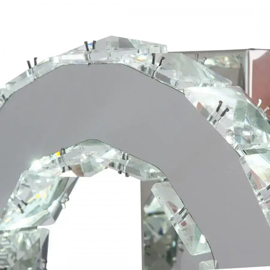 Lustra LED cu cristal MAJORA 8W, Diametru 20cm, lumina Rece/Calda/Neutra, Crom Lucios