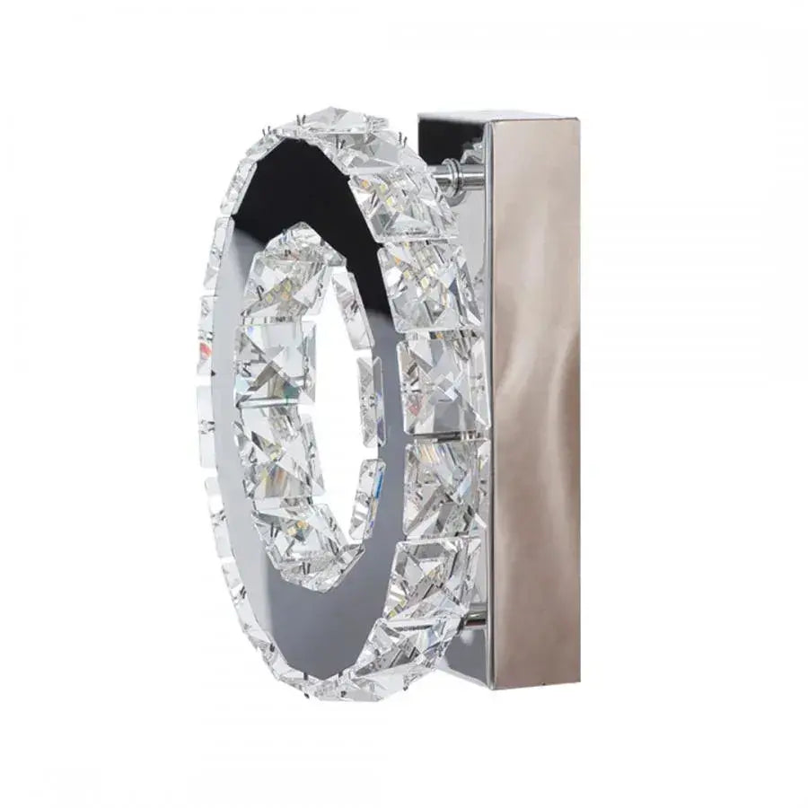 Lustra LED cu cristal MAJORA 8W, Diametru 20cm, lumina Rece/Calda/Neutra, Crom Lucios