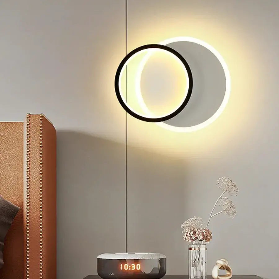 Aplica LED SMALON 26W, 2 Cercuri, lumina Rece/Calda/Neutra, Alb Negru