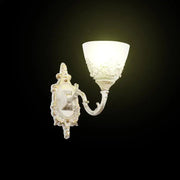 Aplica Rustic COTTAGE, 1*E27, Alb, Metal si Sticla
