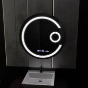 Oglinda LED Rotunda, 60cm, Visio MotionGlow Marcello, Sistem Dezaburire, Ceas & Termometru, Lupa Cosmetica, Dimabila