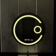 Oglinda LED Rotunda, 60cm, Visio MotionGlow Marcello, Sistem Dezaburire, Ceas & Termometru, Lupa Cosmetica, Dimabila
