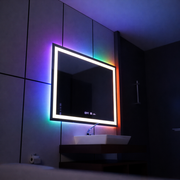 Oglinda LED Rectangulara 120x80cm Vérité MotionGlow Marcello, Sistem Dezaburire, Ceas & Termometru, Dimabila W09/120X80BTRGB