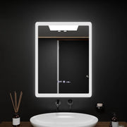 Oglinda LED Rectangulara, 60x80cm, ELANCEE Senzor MotionGlow Marcello, Sistem Dezaburire, Ceas & Termometru, Dimabila