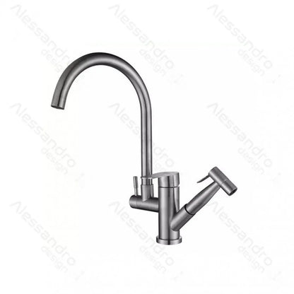 Baterie Bucatarie cu Dus Extractibil, Inox SUS304, Satinat, CF034