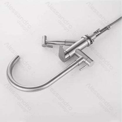 Baterie Bucatarie cu Dus Extractibil, Inox SUS304, Satinat, CF034