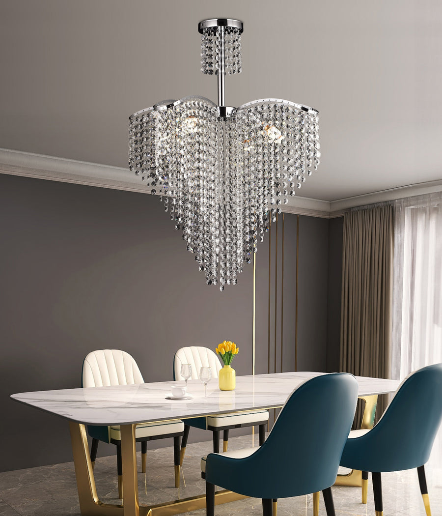Candelabru Cristal Ander 4xE14 Diametru 45cm Crom