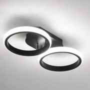 Lustra LED Celio , 16W, 2 Cercuri, Lumina Rece/Calda/Neutra, Negru