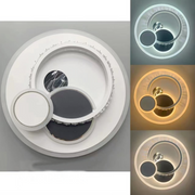 Lustra LED cu cristal HELIOX, 37W, 4 Cercuri, lumina Rece/Calda/Neutra, Alb