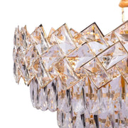 Candelabru Cristal WINDSOR Eleganza 8x E14, Diametru 39cm, Auriu Lucios, Inaltime Reglabila, Metal si Cristal