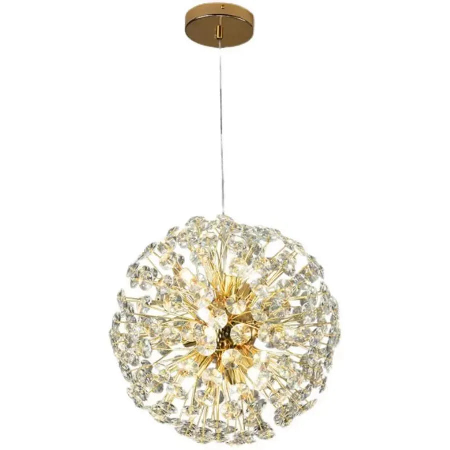 Candelabru Cristal MINUET 9x G9, Diametru 50cm, Auriu Lucios, Inaltime Reglabila