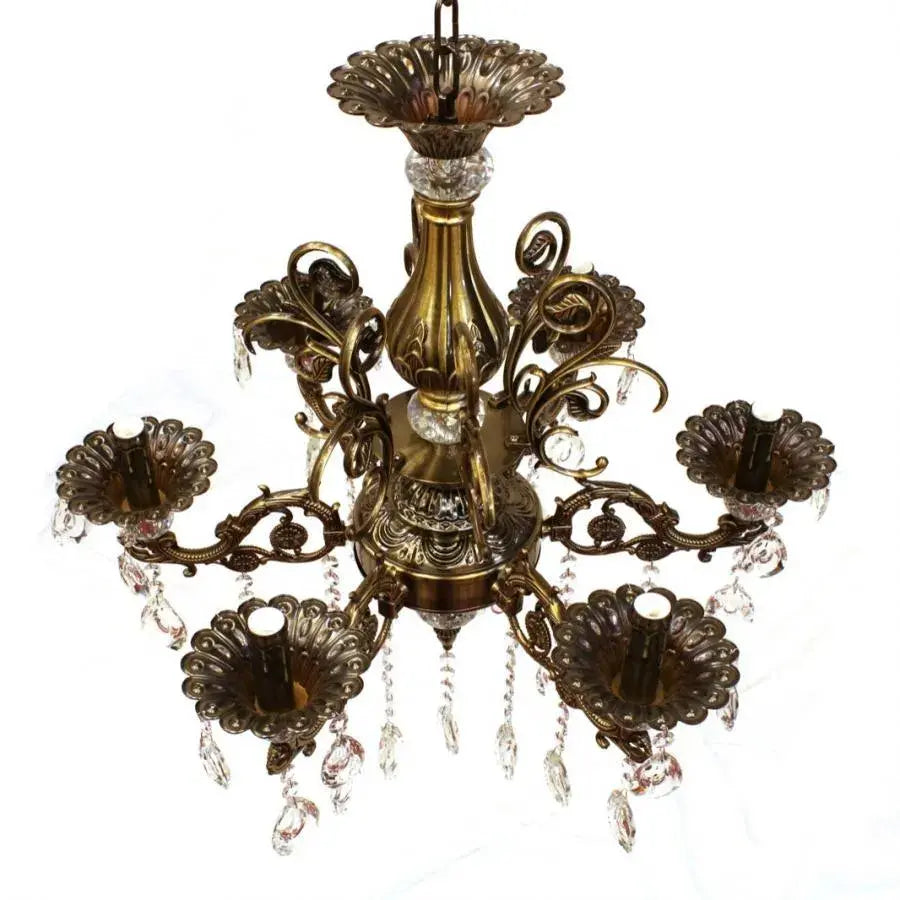 Candelabru Cristal SANSSOUCI Magno, 6xE14, Diametru 62cm, Alama Antichizata