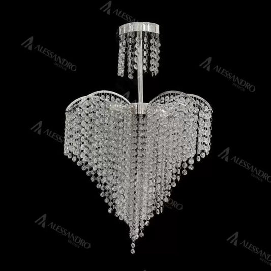 Candelabru Cristal Ander 4xE14 Diametru 45cm Crom