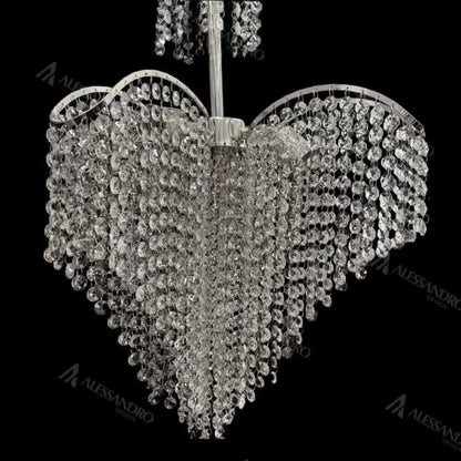 Candelabru Cristal Ander 4xE14 Diametru 45cm Crom