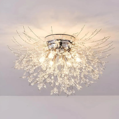 Candelabru Cristal RONDO Vivace, 5x G9, Diametru 40cm, Argintiu Lucios