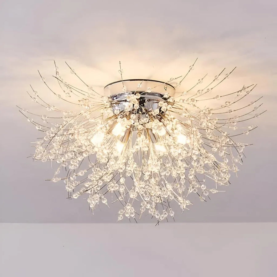 Candelabru Cristal RONDO Vivace, 5x G9, Diametru 40cm, Argintiu Lucios