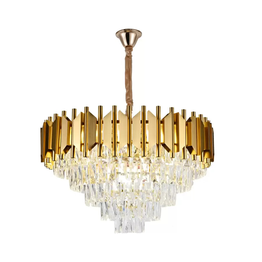 Candelabru Cristal Braylen 8x E14 Diametru 60cm Auriu