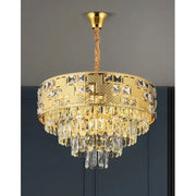 Candelabru Cristal NEUSCHWANSTEIN Nobile 4xE14, Diametru 40cm, Auriu, Inaltime Reglabila
