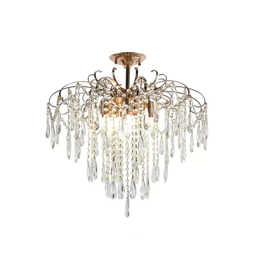 Candelabru Cristal EGO 9x E27, Diametru 60cm, Auriu Lucios