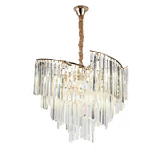 Candelabru Cristal TRIANON Magno 10x E27, Diametru 56cm, Auriu Lucios, Inaltime Reglabila