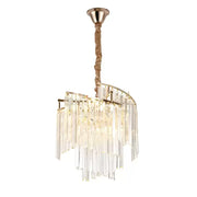 Candelabru Cristal TRIANON Nobile 5x E27, Diametru 38cm, Auriu Lucios, Inaltime Reglabila
