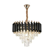 Candelabru Cristal VERSAILLES Nobile 5xE14, Diametru 40cm, Auriu Lucios si Negru