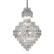 Candelabru Cristal WINDSOR Grande Supremo 14xE14, Diametru 60X90cm, Crom Lucios, Inaltime Reglabila