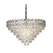 Candelabru Cristal WINDSOR Supremo 10xE14, Diametru 80cm, Crom Lucios, Inaltime Reglabila