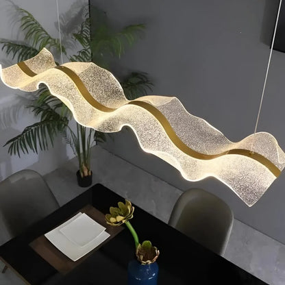 Lustra LED cu Telecomanda, Suspendata AMI 63W, Liniara, lumina Rece/Calda/Neutra, Auriu, Inaltime Reglabila