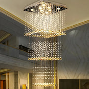 Candelabru Cristal LED 80W PALATINA Auriu, Diametru 50cm, Inaltime 200cm, Model Scara