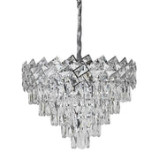 Candelabru Cristal WINDSOR Eleganza 8xE14, Diametru 39cm, Crom Lucios, Inaltime Reglabila