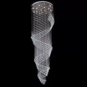 Candelabru Cristal LED 13 xGU10 Meili Crom, Diametru 80cm, Inaltime 240cm, Model Scara