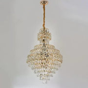 Candelabru Cristal WINDSOR Grande Supremo 10xE14, Diametru 60X90cm, Auriu Lucios, Inaltime Reglabila