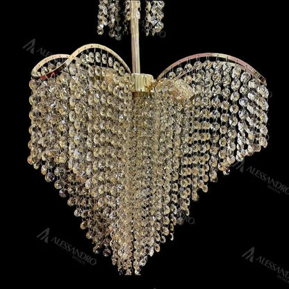 Candelabru Cristal Ander, 4xE14, Diametru 45cm, Auriu