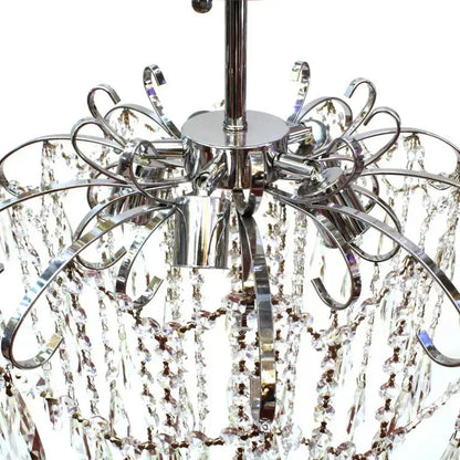 Candelabru Cristal EDINBURGH Eleganza, 5xE27, Diametru 47cm, Crom Lucios