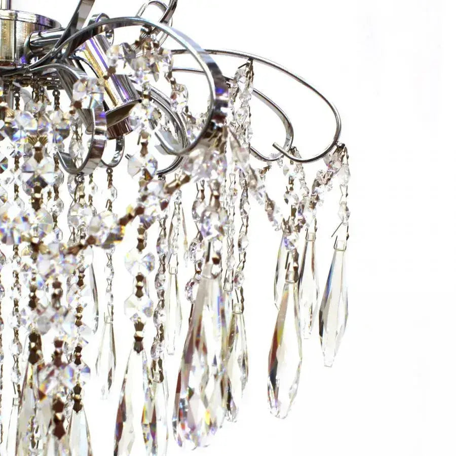 Candelabru Cristal EDINBURGH Eleganza, 5xE27, Diametru 47cm, Crom Lucios