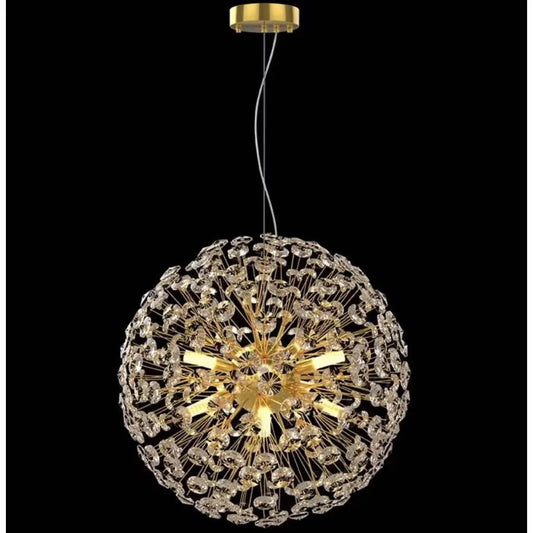 Candelabru Cristal MINUET 8x G9, Diametru 40cm, Auriu Lucios, Inaltime Reglabila