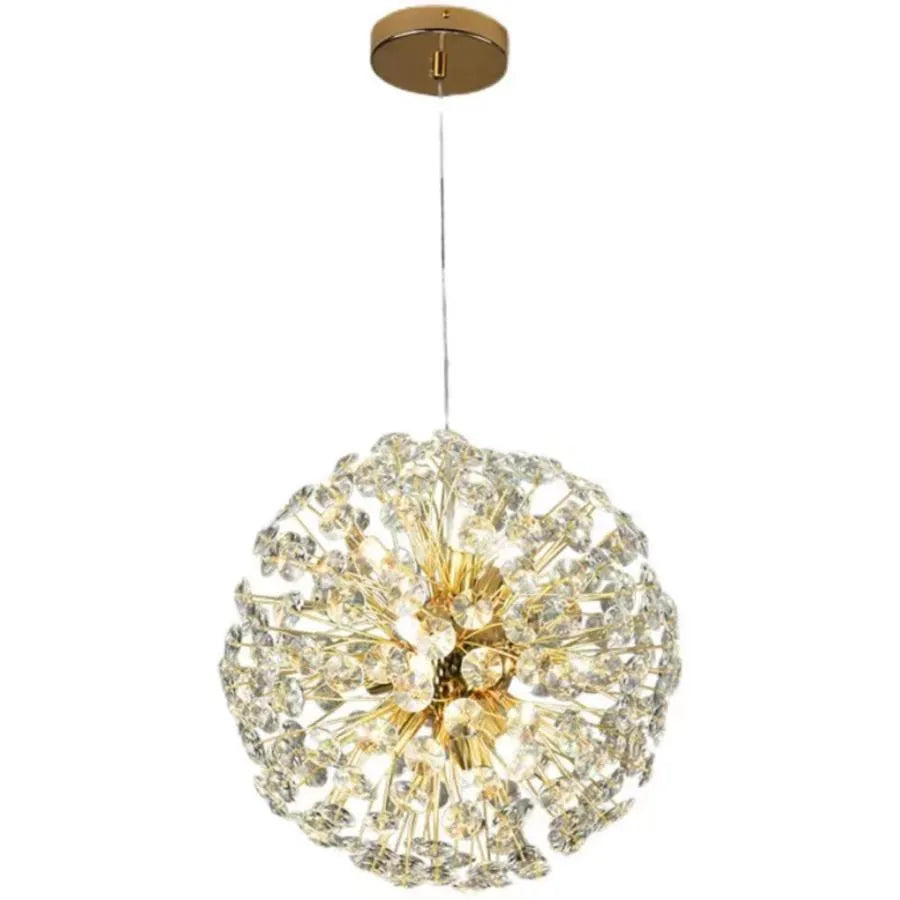 Candelabru Cristal MINUET 8x G9, Diametru 40cm, Auriu Lucios, Inaltime Reglabila