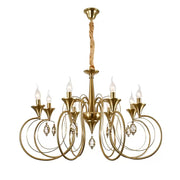 Candelabru Cristal Frederick 8xE14, Diametru 52cm, Auriu, Inaltime Reglabila