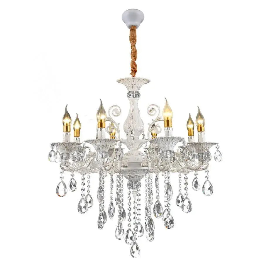 Candelabru Cristal SANSSOUCI Magno, 8xE14, Diametru 68cm, Alb