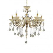 Candelabru Giala, 8xE14, Auriu, Metal si Cristal